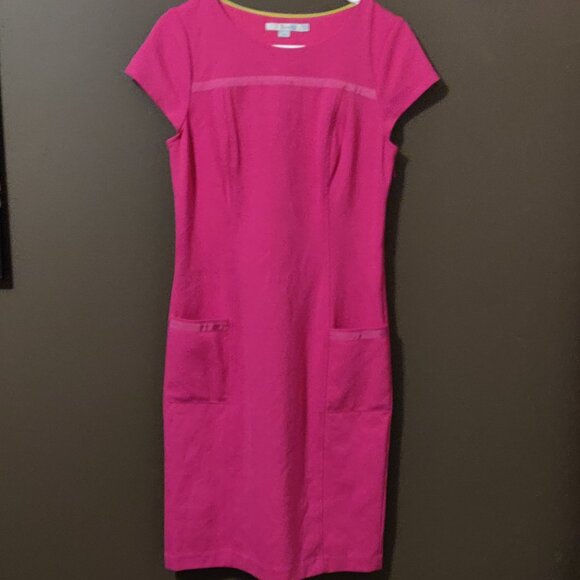 Boden Hot Pink Paddington Cap Sleeve Dress SIZE US 4R - Picture 6 of 7